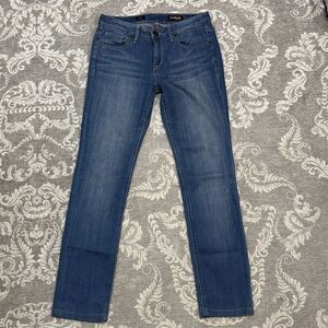 Express Women's Skinny Jeans Size 14 Blue Dark Wash Mid Rise Denim